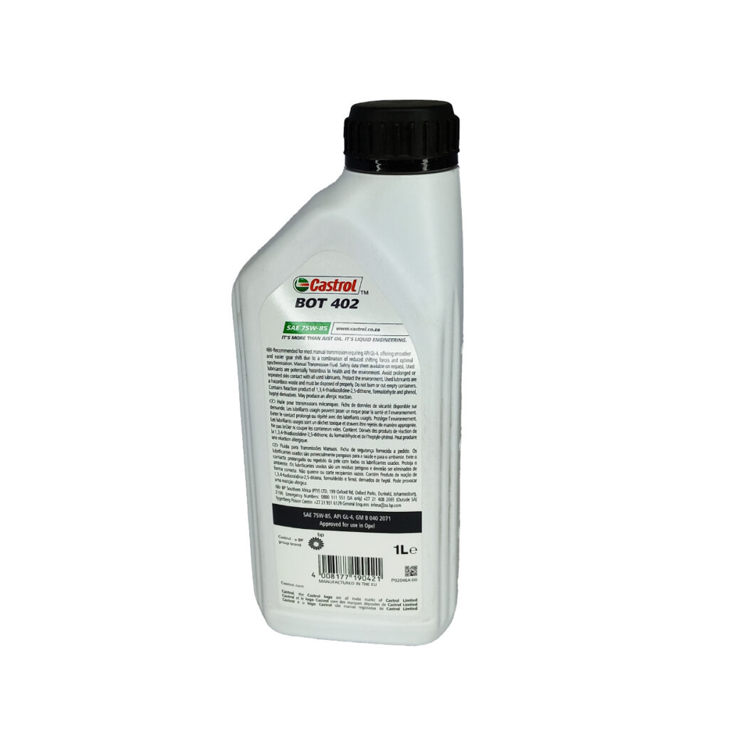 Castrol 75W85 1L BOT402 Full Synthetic Manual Gearbox Oil
